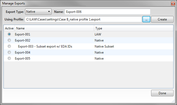 EDAExport_Manage_Exports_profile