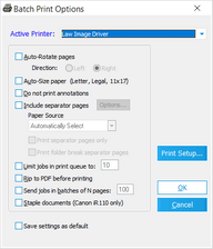 Batch Print Options dialog box