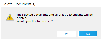 Delete Document(s) message