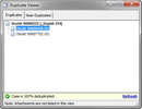 Case deduplication status in Duplicate Viewer dialog box