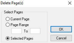 Delete Page(s) dialog box