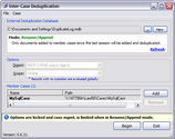 Inter-Case Deduplication dialog box