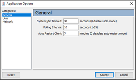 General settings in the Application Options dialog box