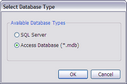 Select Database Type dialog box