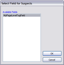 Select Field for Suspects dialog box