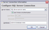 Server Connection Information dialog box