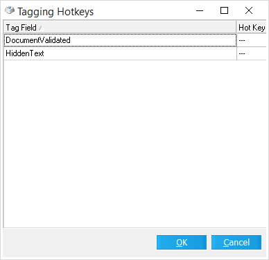 Tagging Hotkeys dialog box