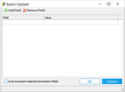 Batch Update dialog box