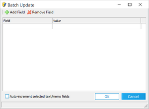 Batch Update dialog box