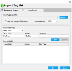 Import Tag List dialog box