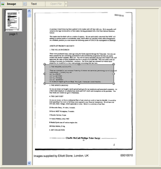 Selecting an area to OCR