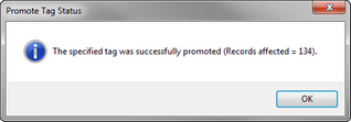 Promote Tag Status message