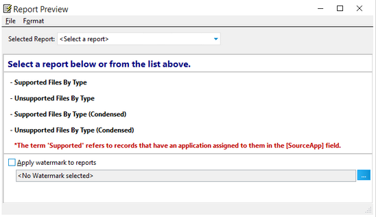 Report Preview dialog box