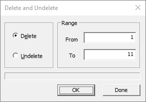 Delete and Undelete dialog