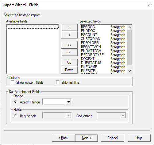 NewDatabaseWizardLoadFilesFields