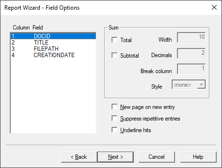 ReportWizardFieldOptions