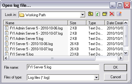 FYIS_Open_log_file_dialog