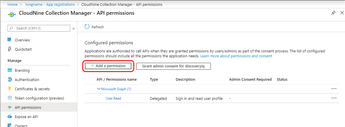 AzureAPIAddPermission