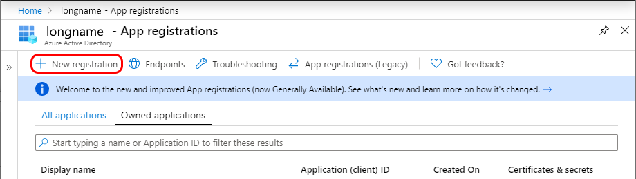 AzureNewRegistration