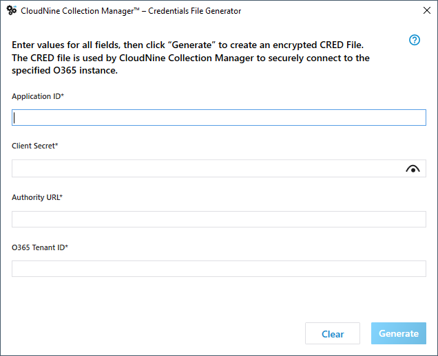 Credentials File Generator