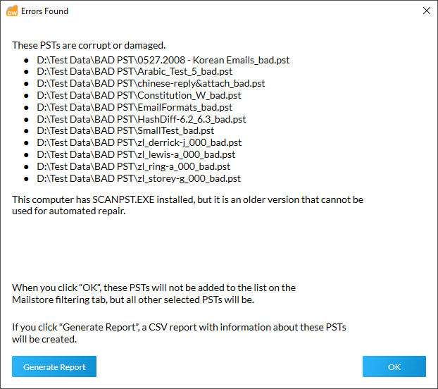 ErrorsFoundCorruptPstNoScan