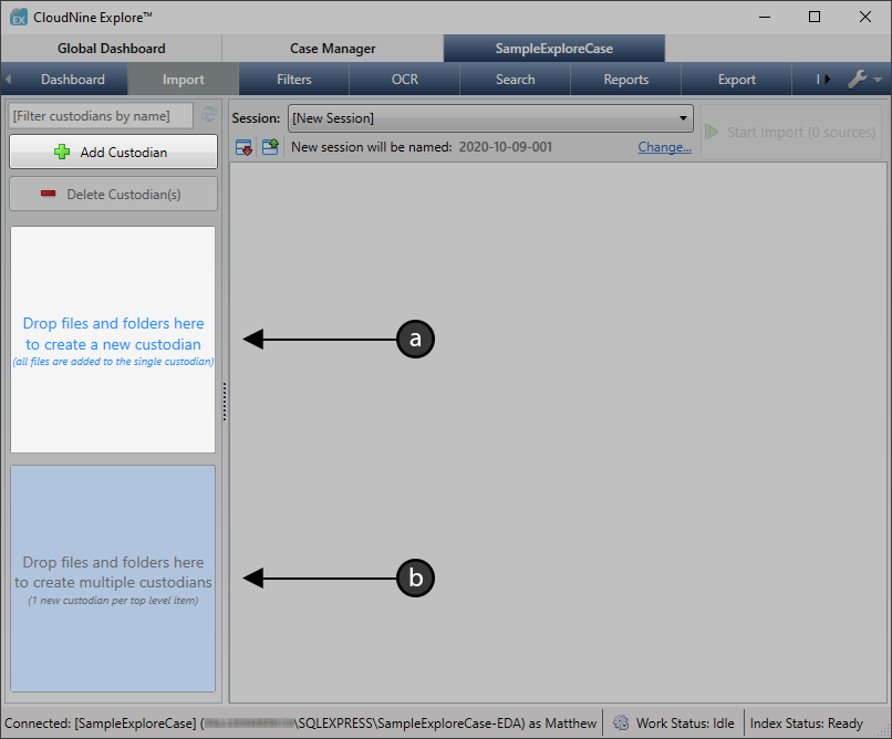 CaseDashboardImportCustodianPanes