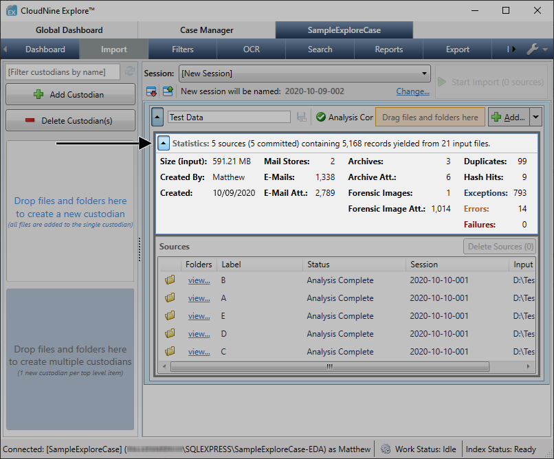 CaseDashboardImportCustodianStatistics