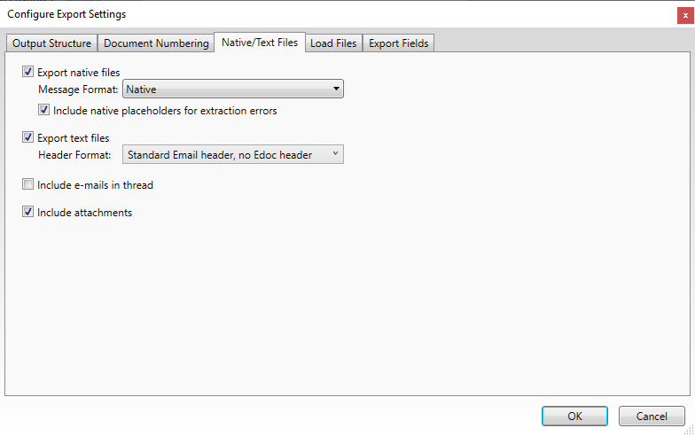 ConfigNativeExportSettingsNativeTextFiles