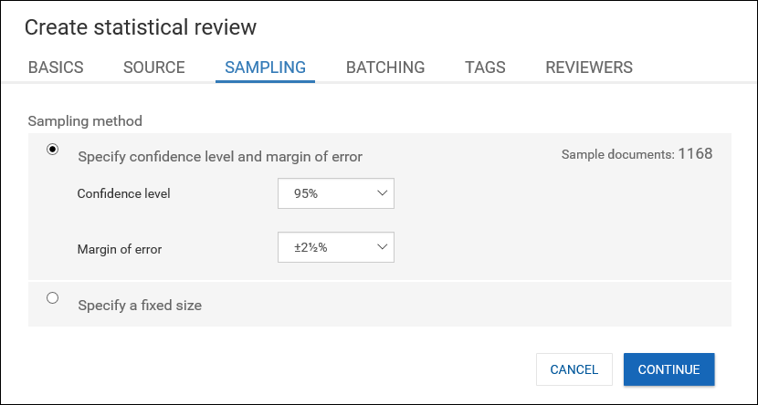 CreateStatisticalReviewSampling