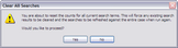 Clear All Searches message