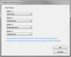 Configure Text Priority dialog box