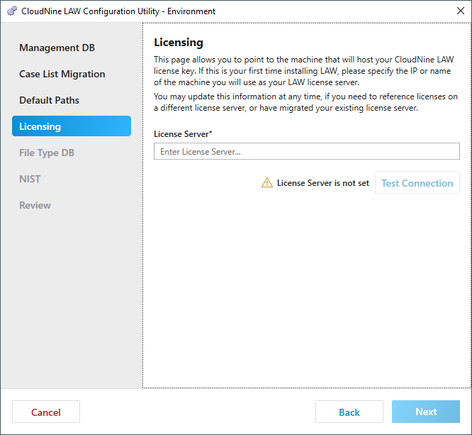 ConfigUtilityEnvironmentLicensing