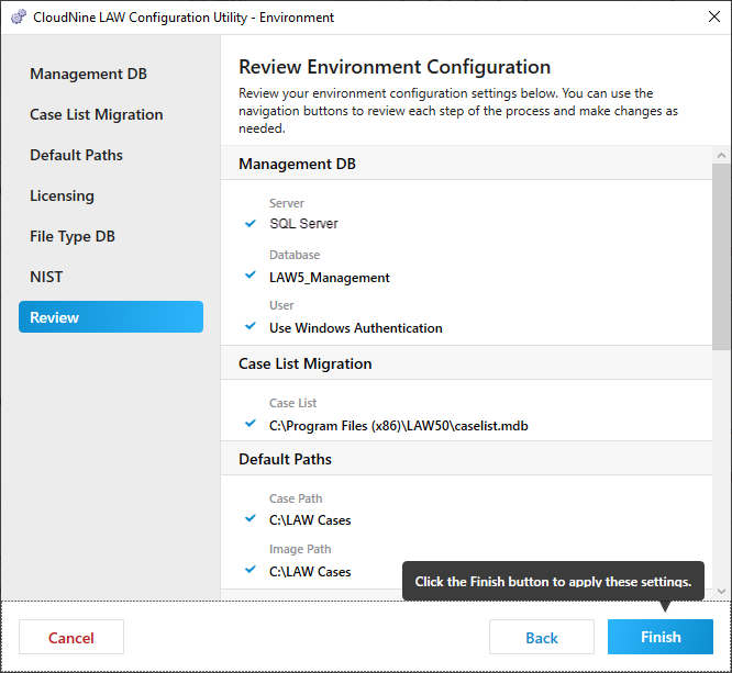 ConfigUtilityEnvironmentReview