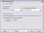 Deduplication Utility dialog box