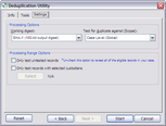 Settings tab in the Deduplication Utility