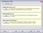 Tools tab in the Deduplication Utility