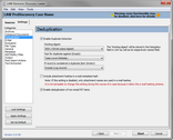 Deduplication settings on the Settings tab in ED Loader