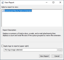 View Report dialog box