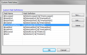 Custom Fields Editor dialog box