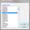 Insert Field Reference dialog box