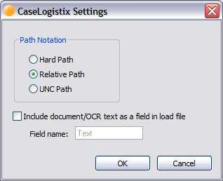 CaseLogistix Settings dialog box