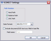 iConect Settings dialog box