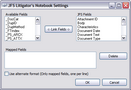 JFS Litigator's Notebook Settings dialog box