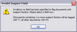 Invalid Suspect Field message