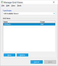 Manage Grid Views dialog box