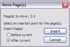 Move Page(s) dialog box