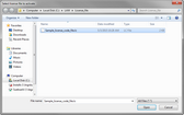 Select license file to activate dialog box