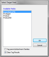 Select Target Field dialog box