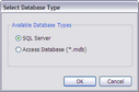 Select Database Type dialog box