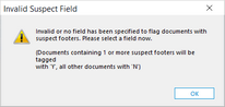 Invalid Suspect Field message